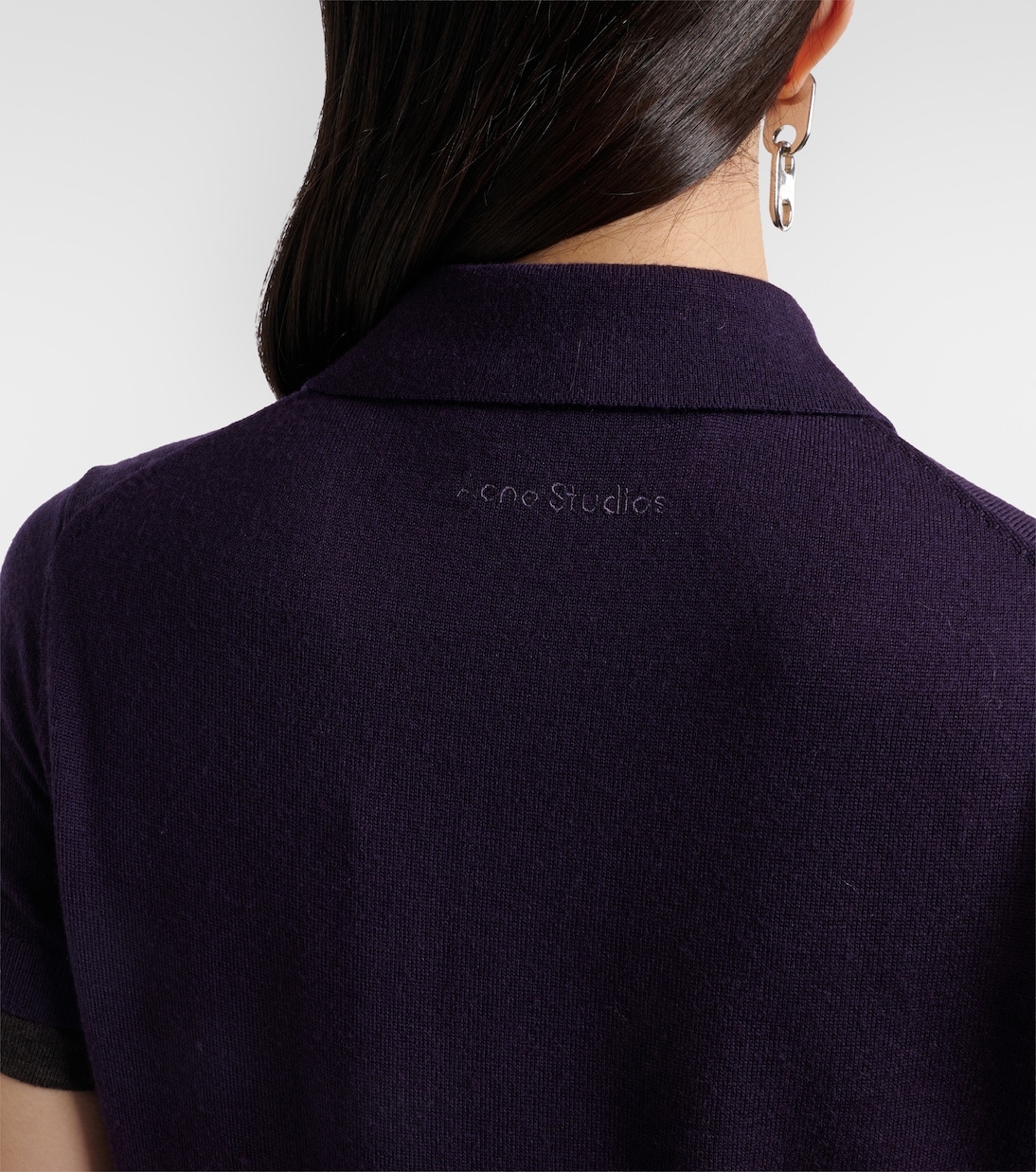 Checked layered wool polo sweater | Acne Studios