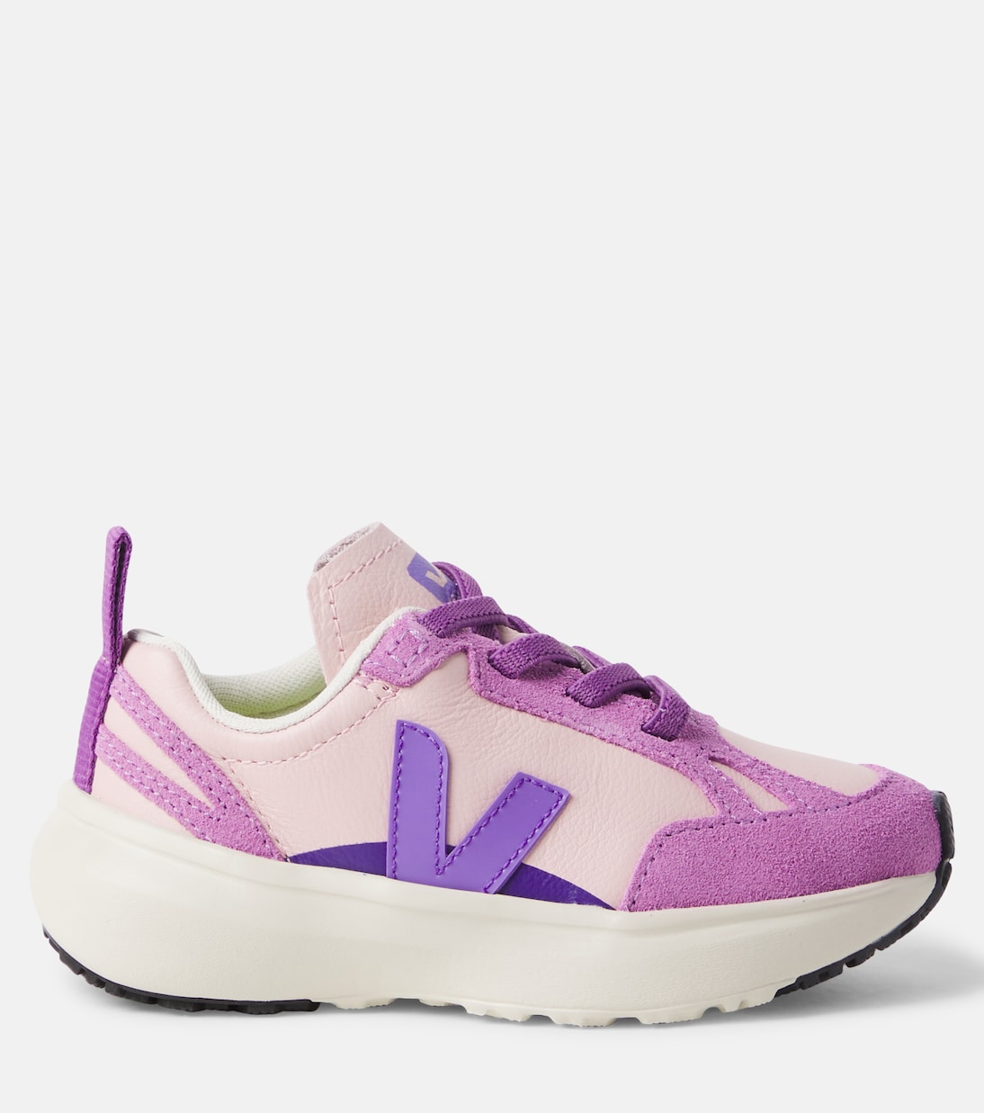 Canary suede-trimmed leather sneakers | Veja Kids