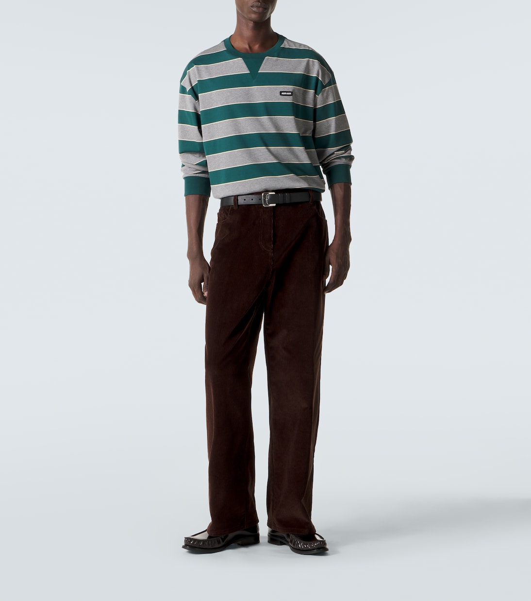 Striped cotton jersey sweatshirt | Miu Miu