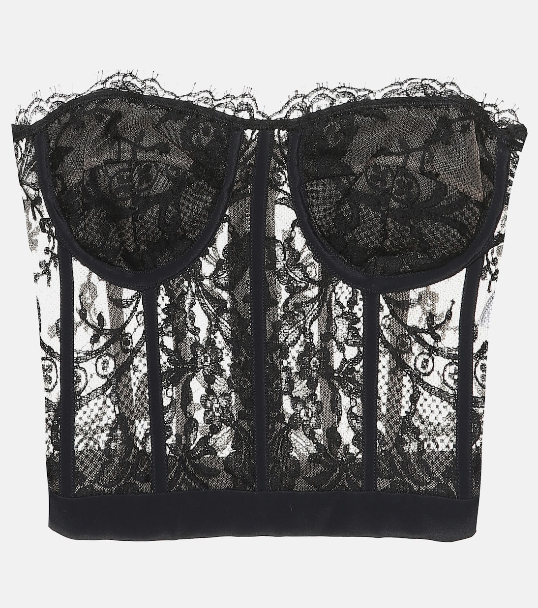 Bustier aus Spitze in Schwarz Alexander Mc Queen Mytheresa