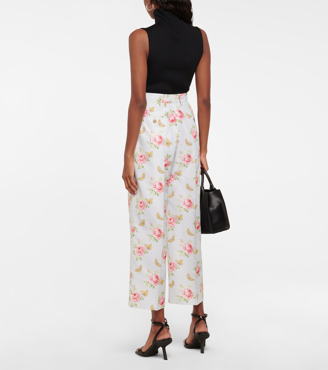 Pantalon imprimé en soie | Prada