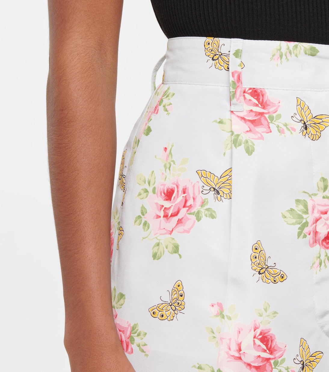Pantalon imprimé en soie | Prada