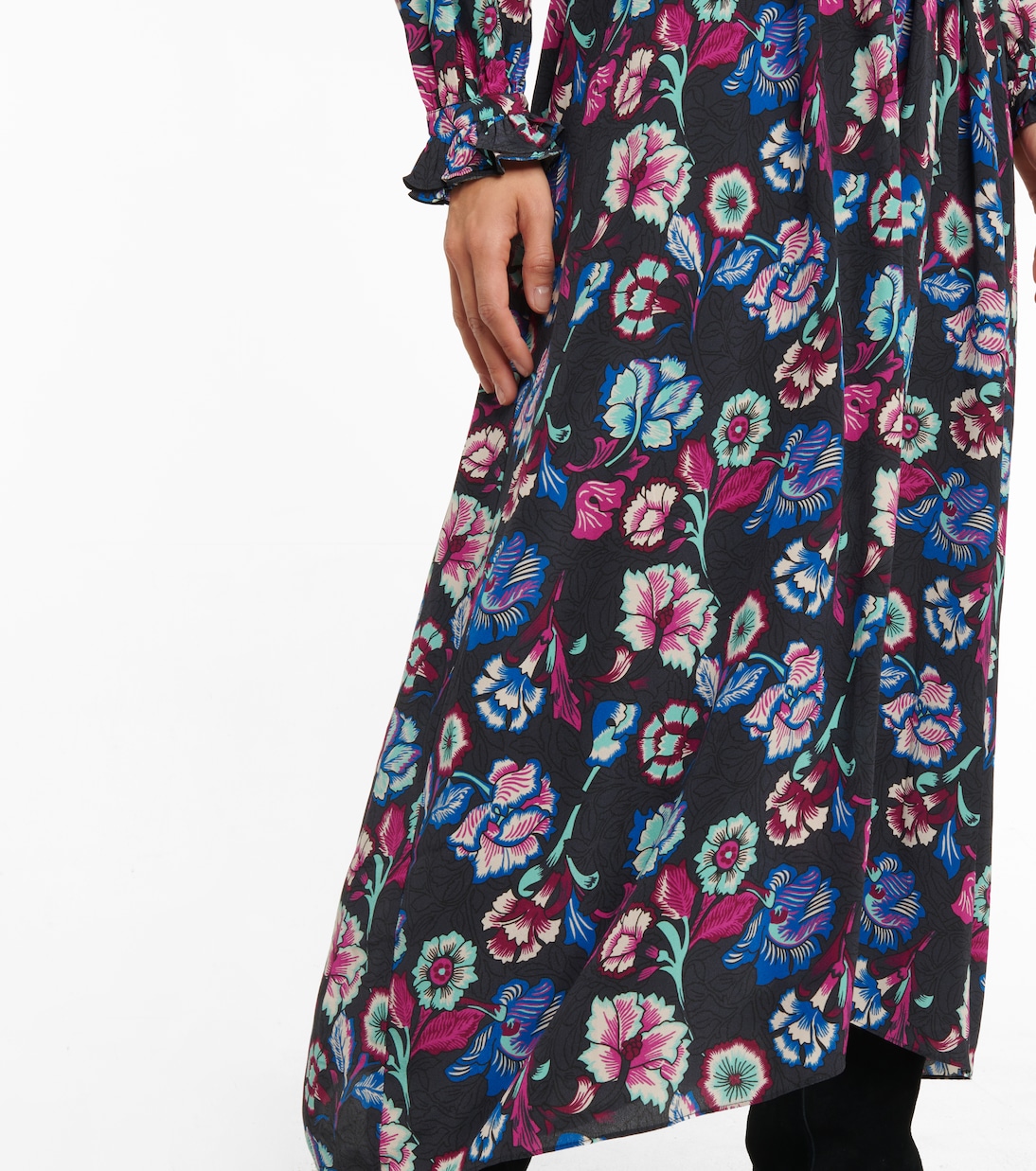 Vestido midi Moyrazia de seda floral | Isabel Marant