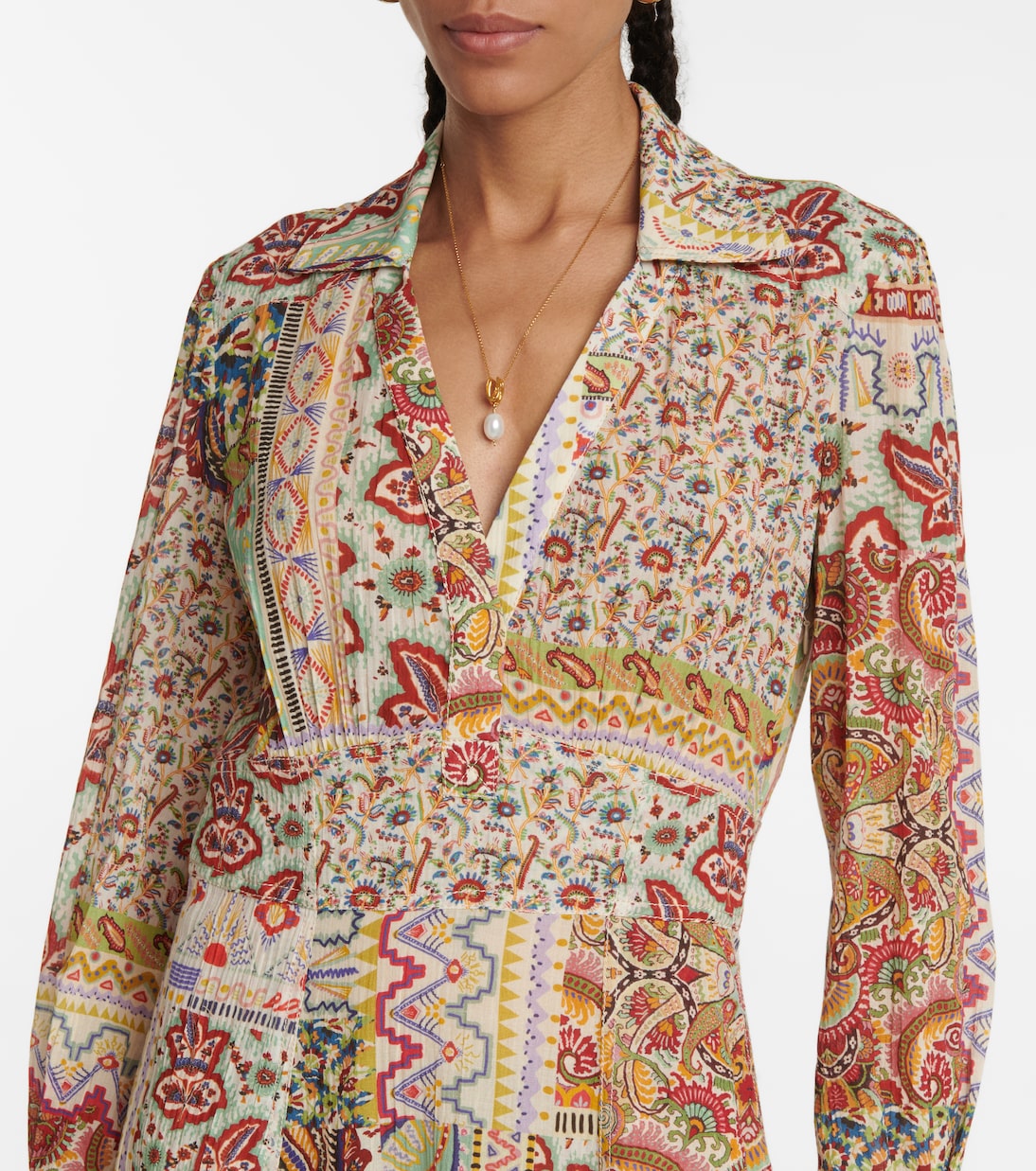 Robe longue en coton à motif cachemire | Etro
