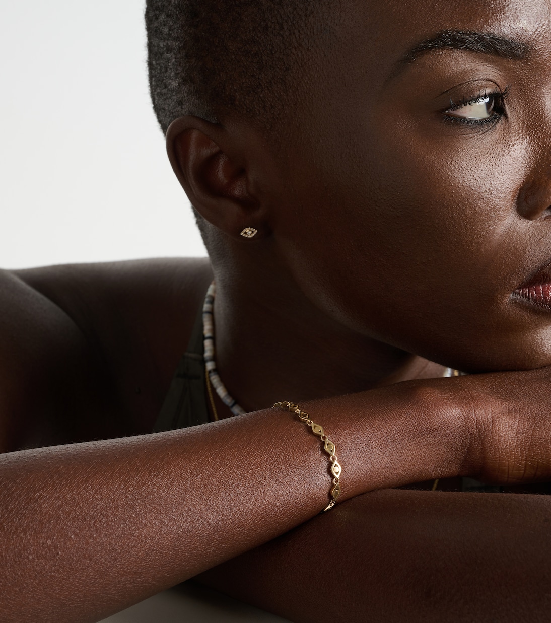 Evil Eye 14kt gold bracelet | Sydney Evan