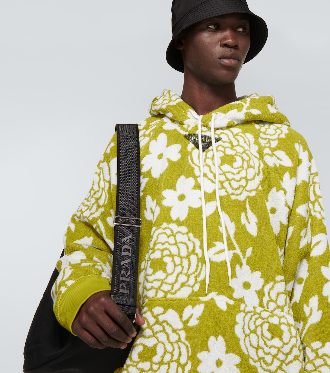 Felpa in cotone con stampa | Prada