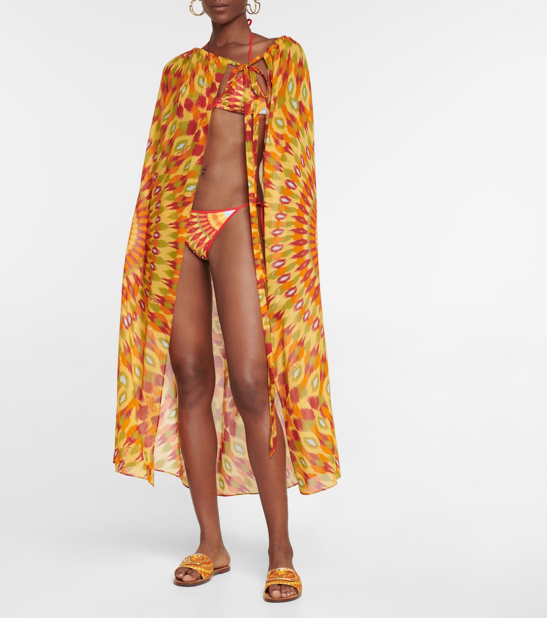 Cape imprimée en coton et soie | Valentino