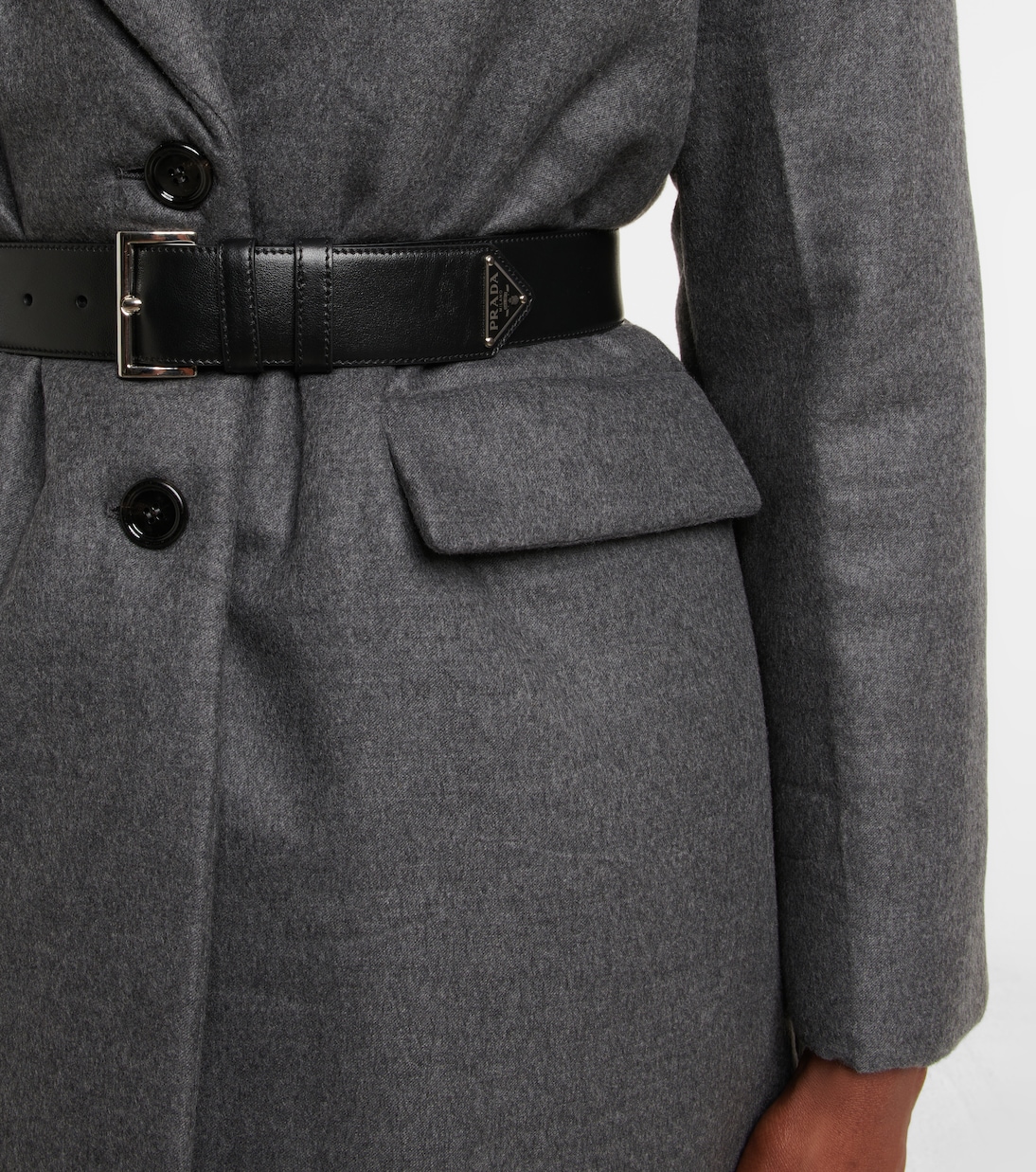 Chaqueta de lana y cachemir con cinturón | Prada