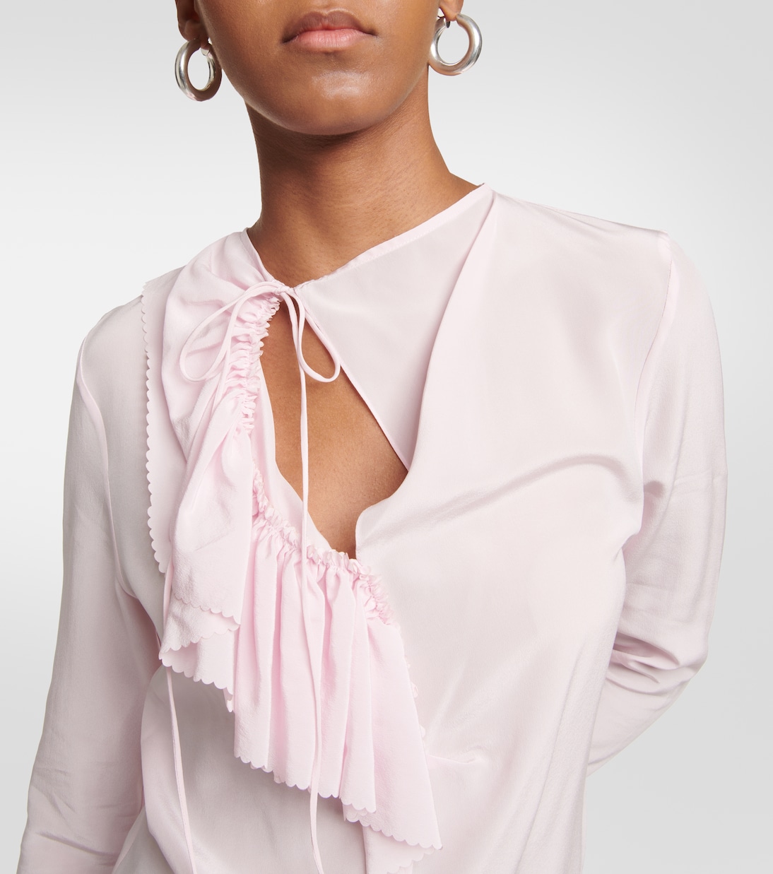 Top in crêpe de chine di seta | Victoria Beckham