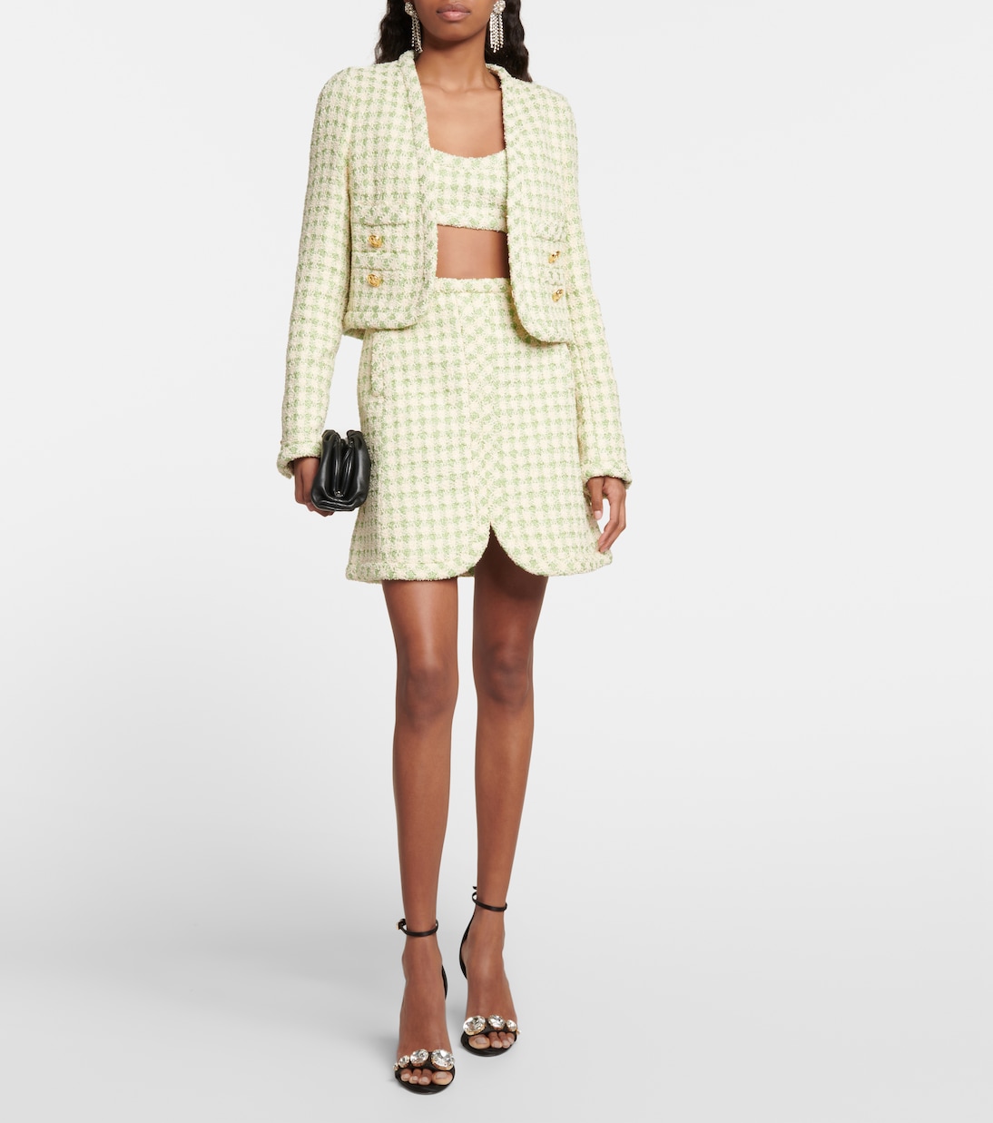 Giacca cropped in tweed a quadri | Giambattista Valli