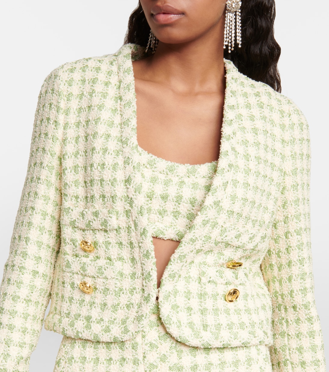 Giacca cropped in tweed a quadri | Giambattista Valli