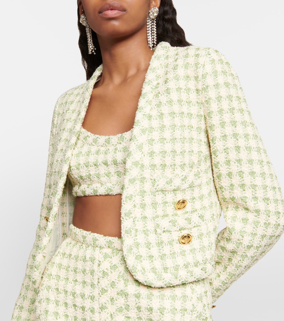 Giacca cropped in tweed a quadri | Giambattista Valli