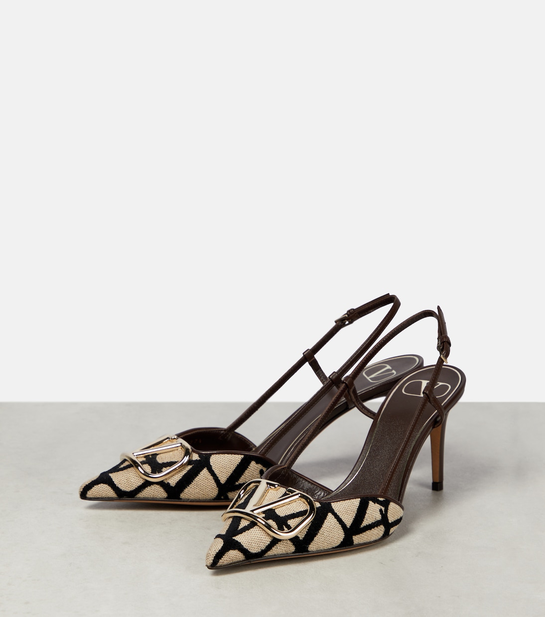 Pumps slingback Toile Iconographe | Valentino Garavani