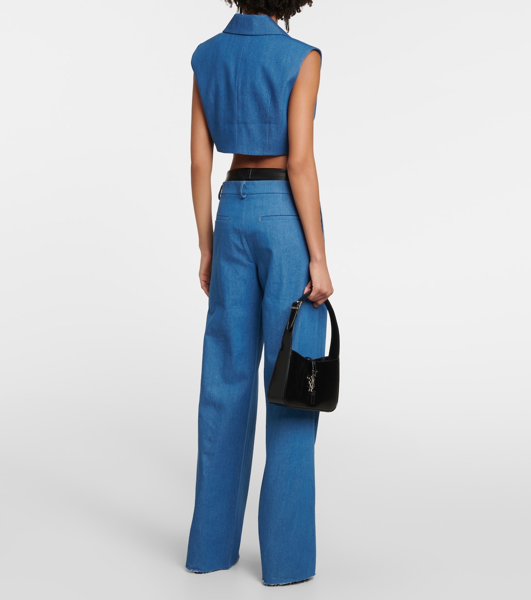 Veste sans manches raccourcie Ule en jean | Aya Muse