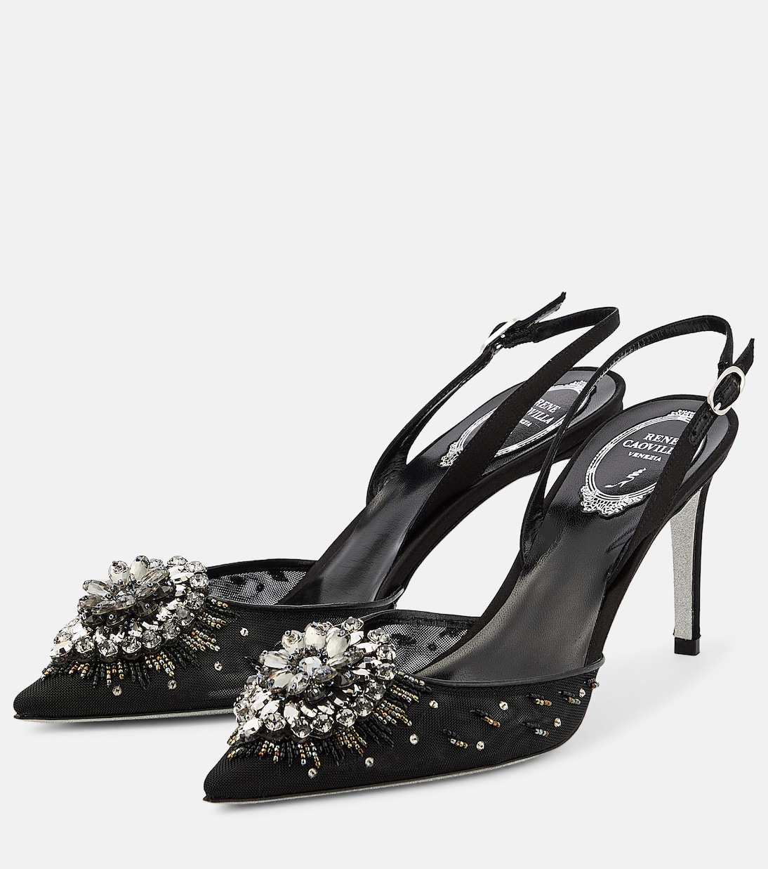 Crystal-embellished slingback pumps | Rene Caovilla
