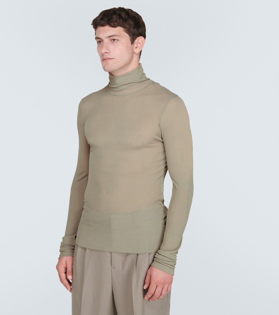 Turtleneck ribbed-knit top  | Ami Paris