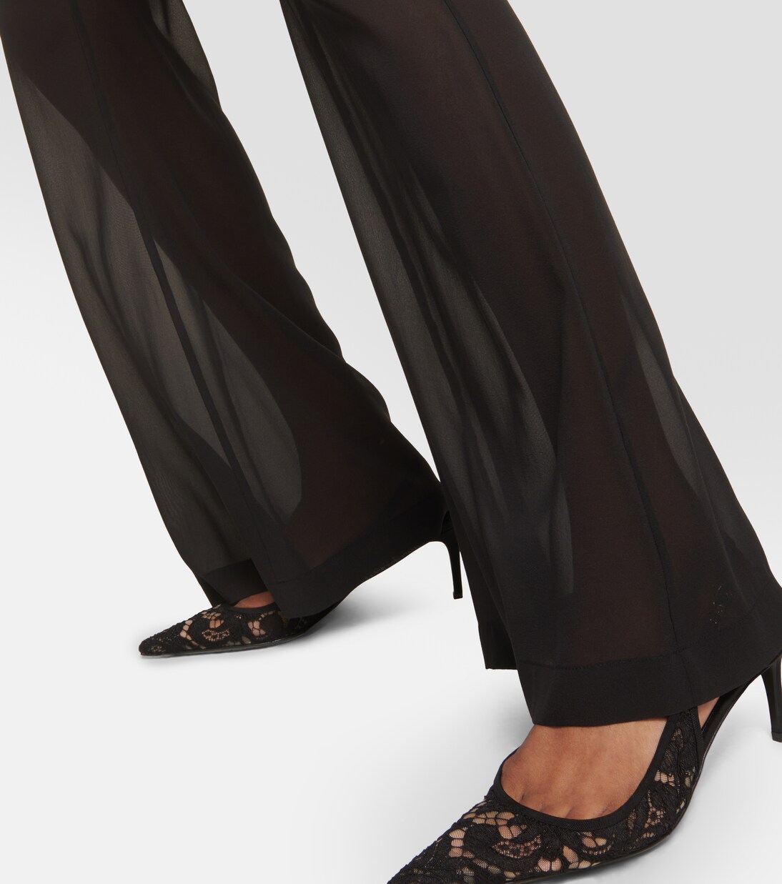 Pantaloni flared in chiffon di misto seta | Dolce&Gabbana