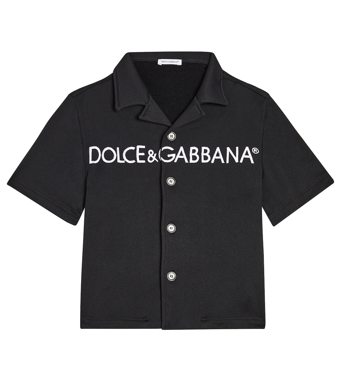 Camicia bowling in misto cotone con logo | Dolce&Gabbana Kids