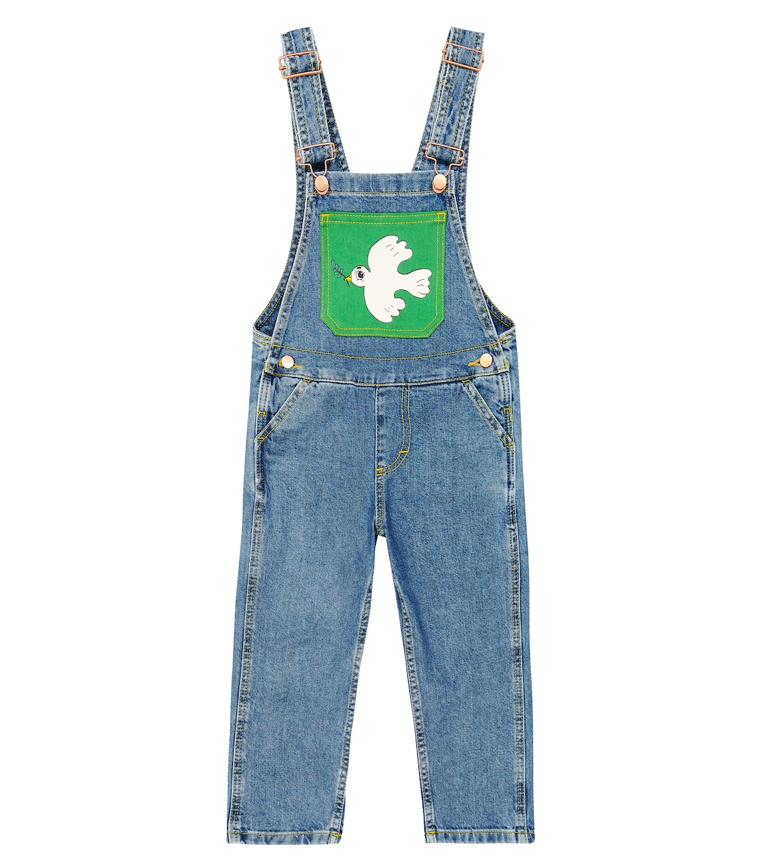 x Wrangler peto Peace Dove en denim | Mini Rodini