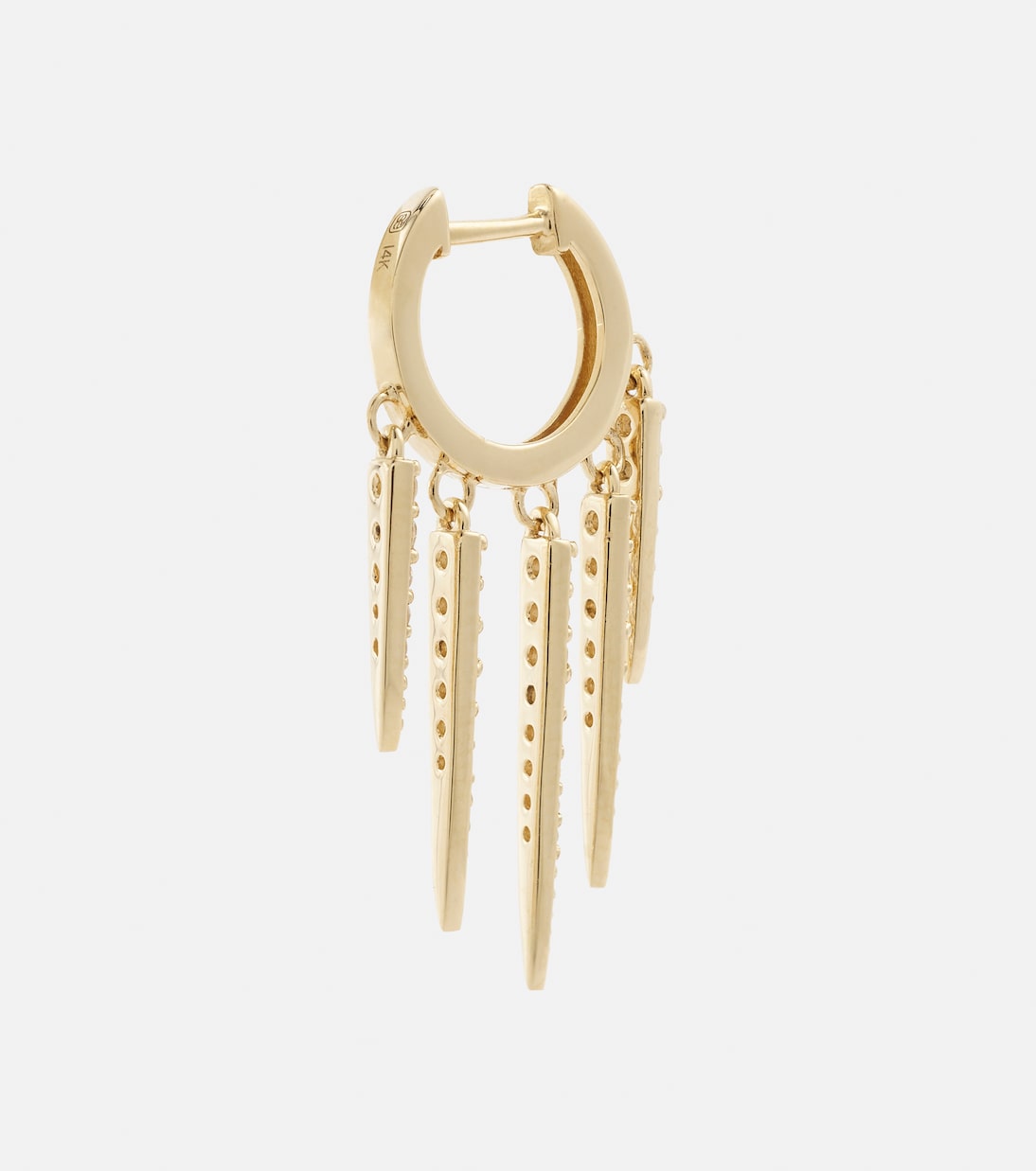 Orecchini a cerchio con diamanti in oro 14kt - Modello Huggie Fringe di Sydney Evan