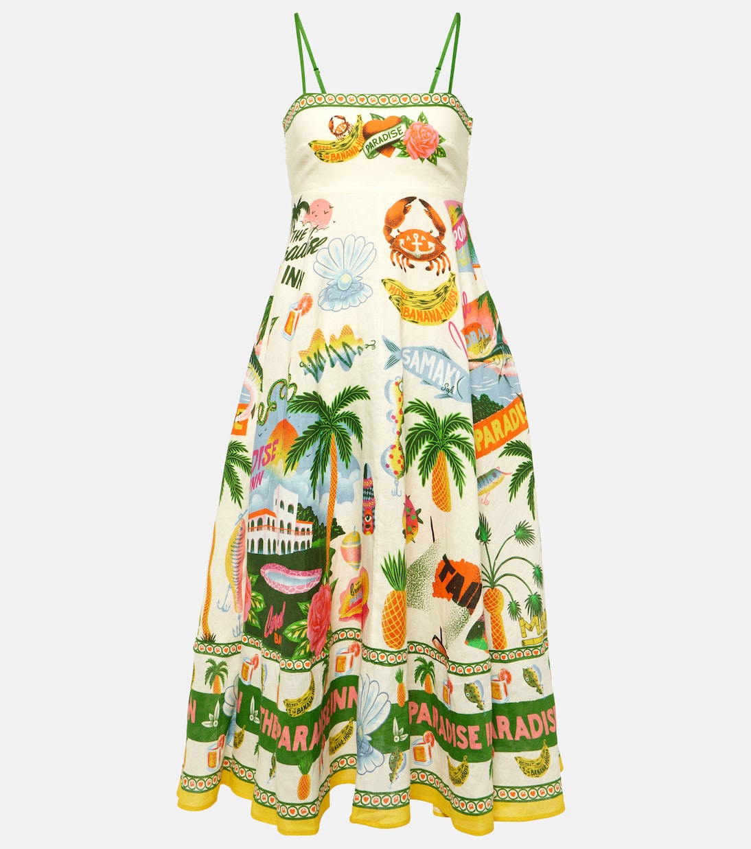 Paradiso printed linen maxi dress | Alémais