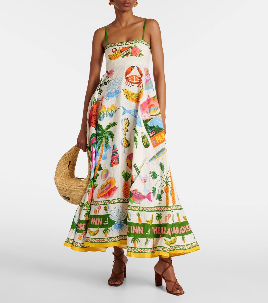 Paradiso printed linen maxi dress | Alémais