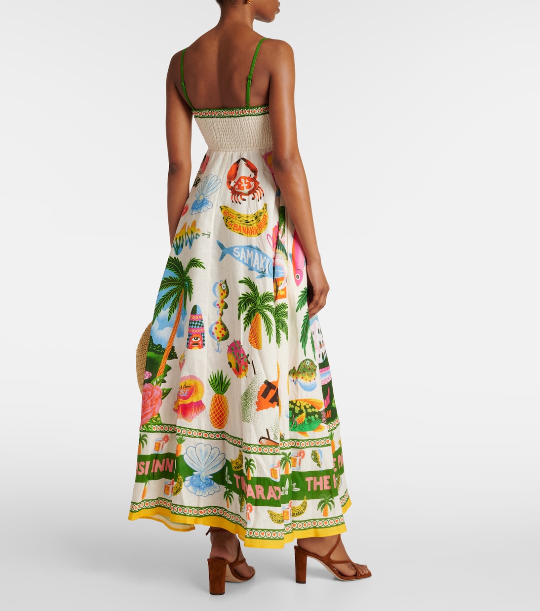 Paradiso printed linen maxi dress | Alémais