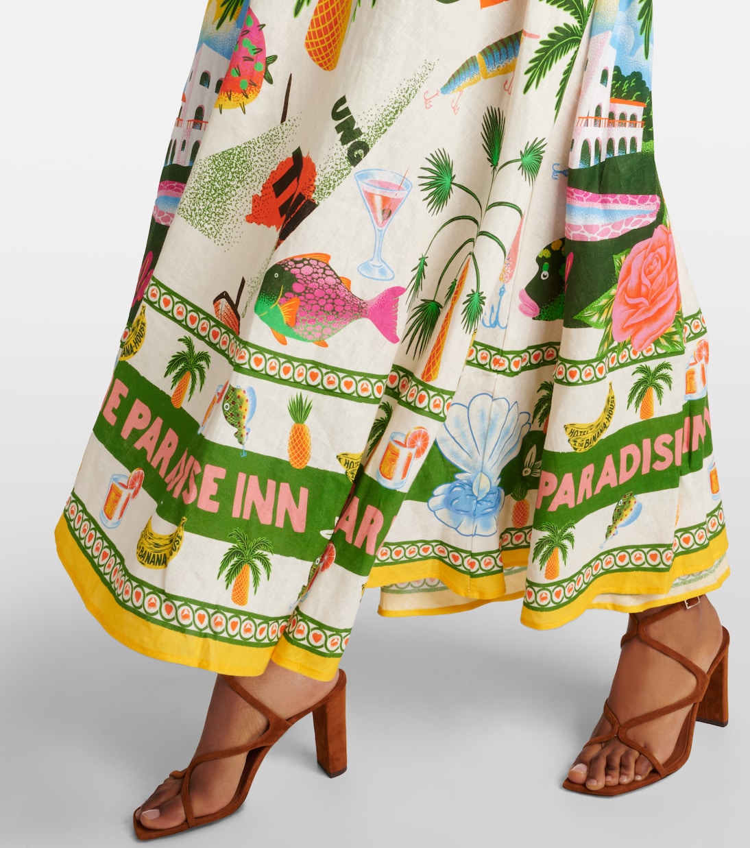 Paradiso printed linen maxi dress | Alémais