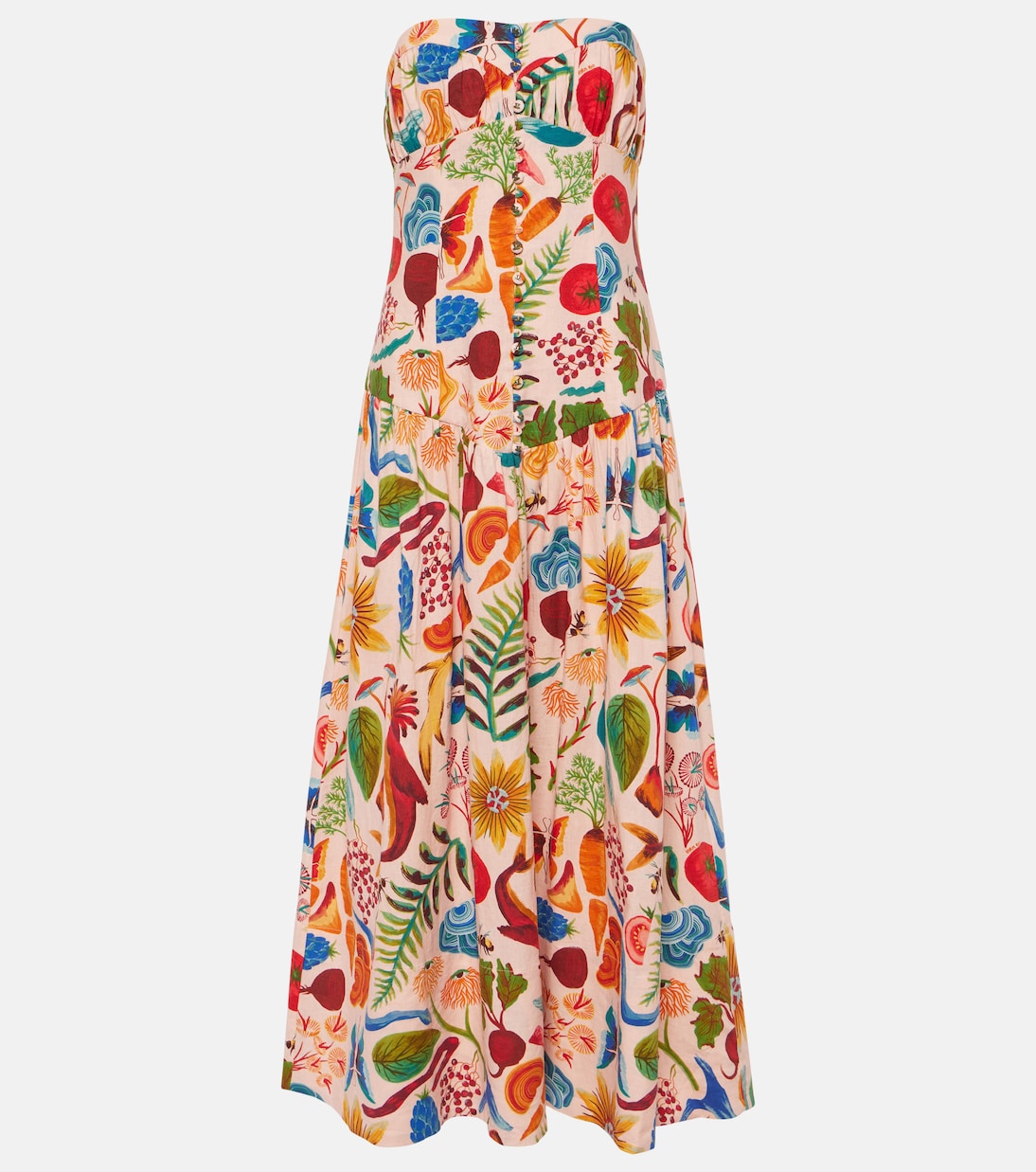 Maxikleid Bright Farm aus einem Leinengemisch | Farm Rio