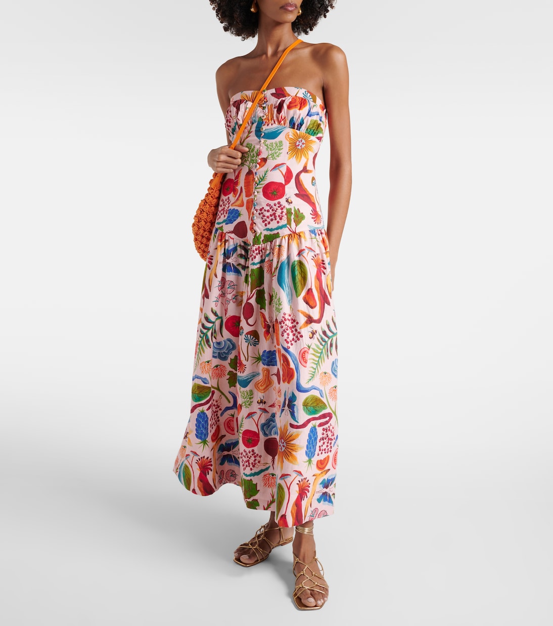 Maxikleid Bright Farm aus einem Leinengemisch | Farm Rio