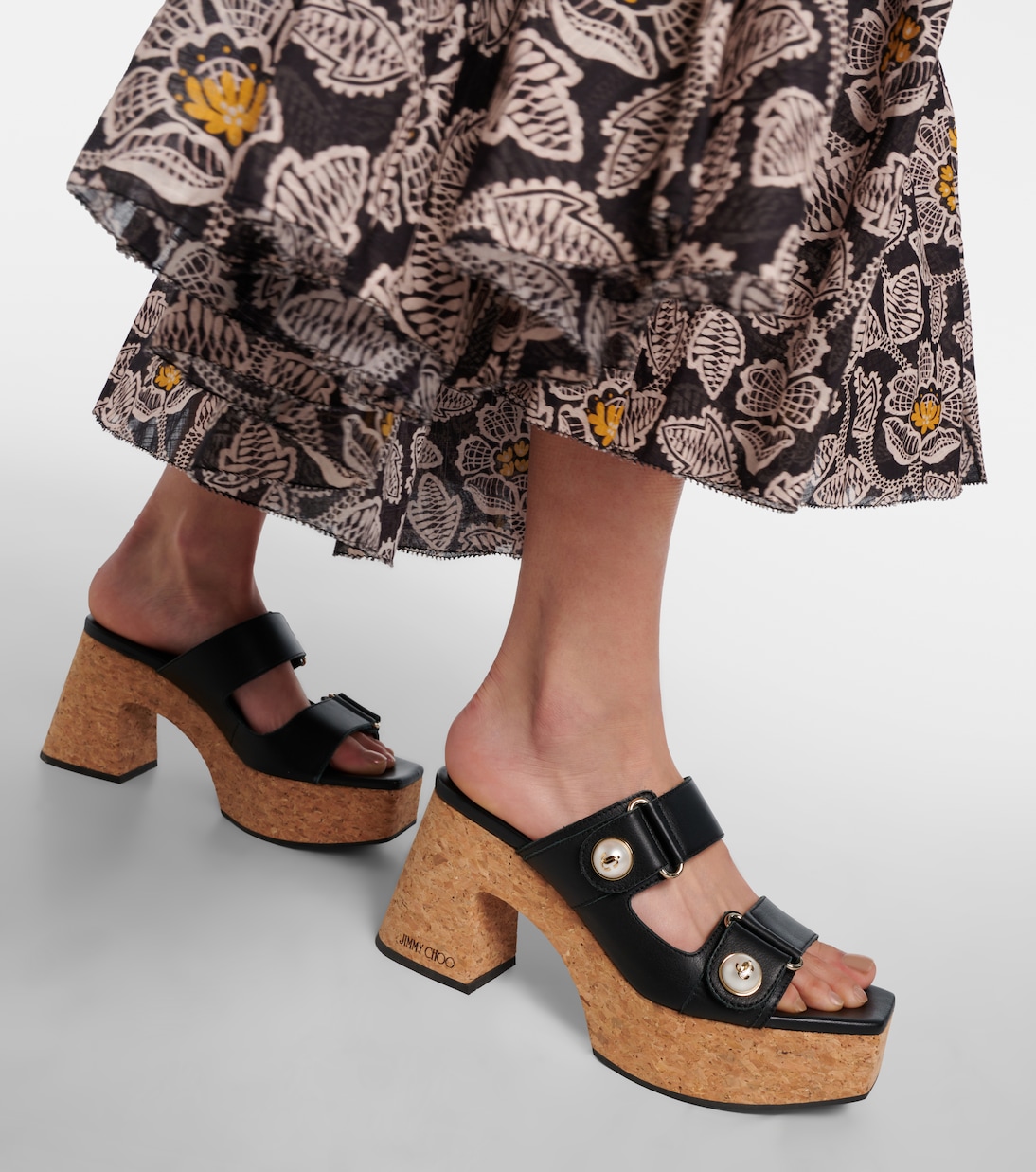 Fayence leather platform mules | Jimmy Choo
