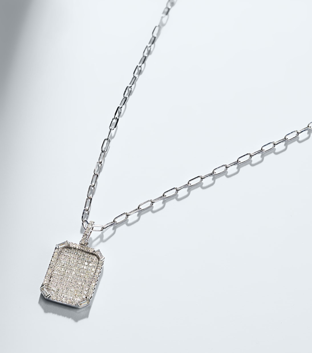 Collier ID en or blanc 18 ct et diamants | Shay Jewelry