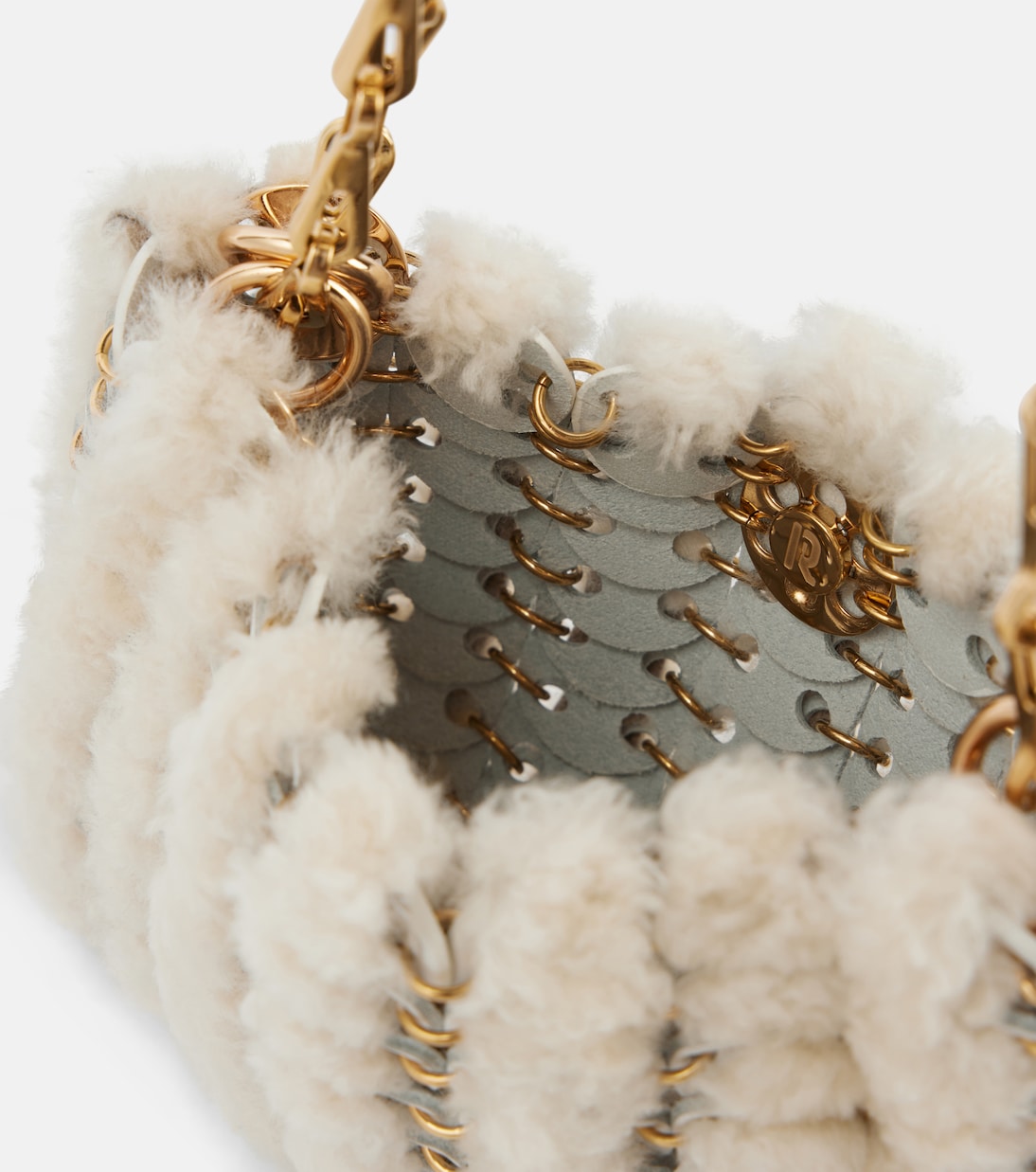 Borsa a spalla Iconic 1969 in shearling | Rabanne