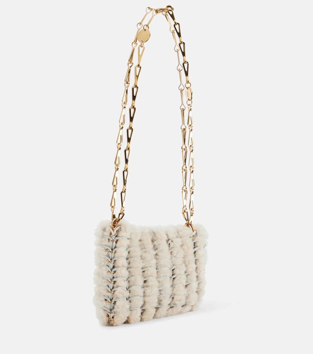 Borsa a spalla Iconic 1969 in shearling | Rabanne