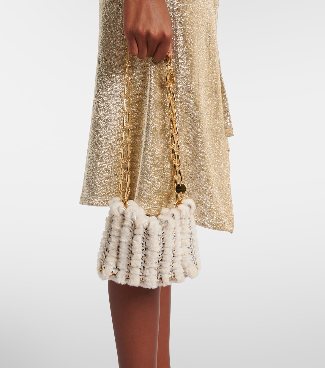 Borsa a spalla Iconic 1969 in shearling | Rabanne