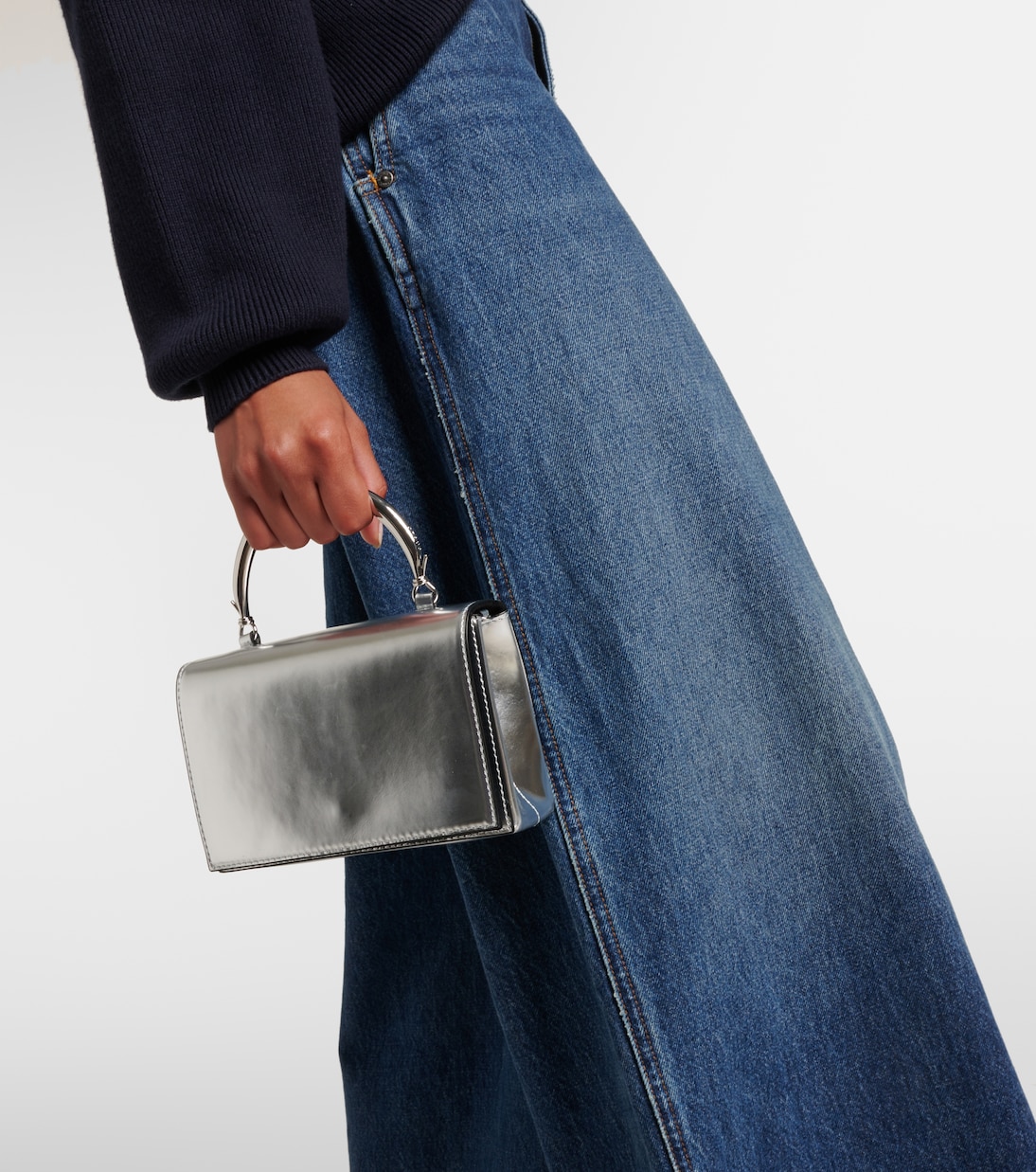 Borsa Arc Evening in pelle metallizzata | Staud