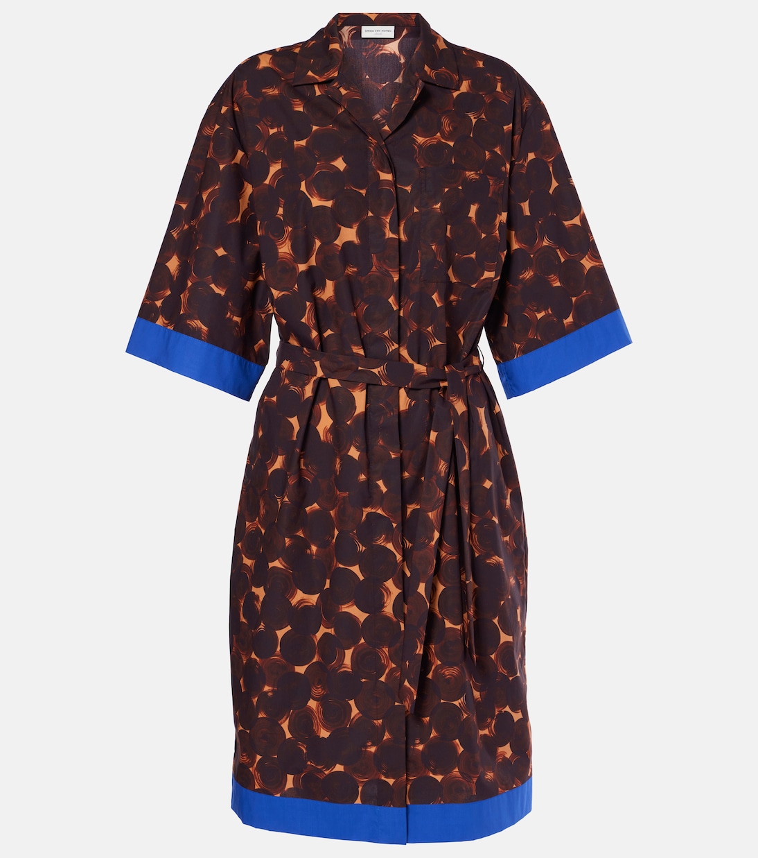 Robe chemise imprimée en coton | Dries Van Noten