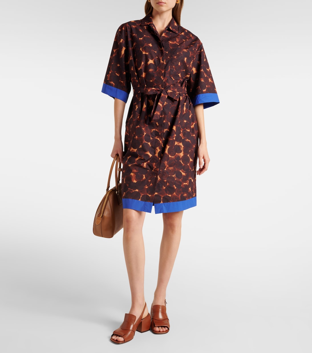 Robe chemise imprimée en coton | Dries Van Noten