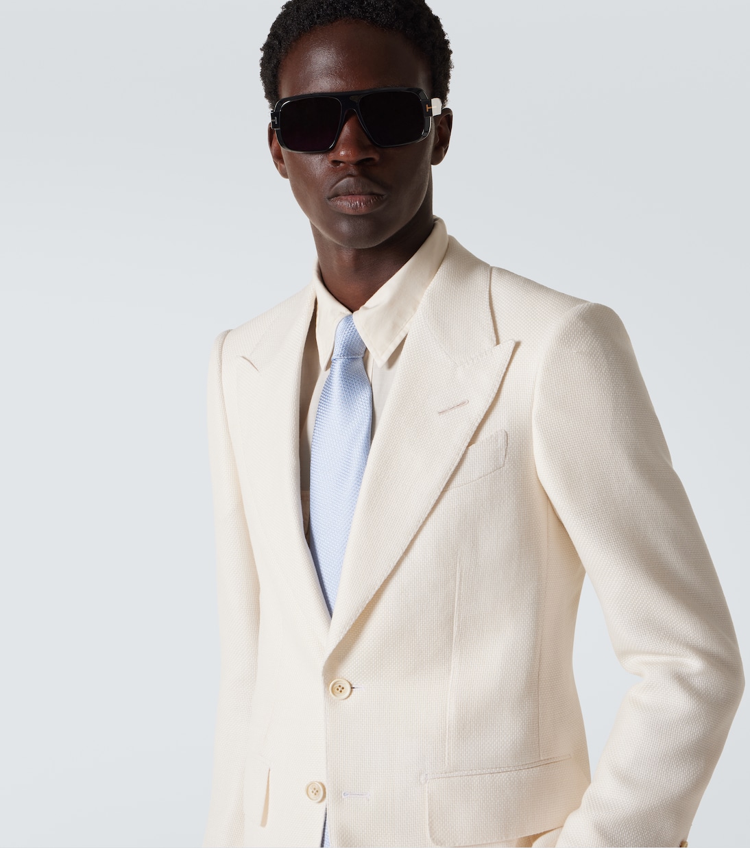 Blazer Shelton en laine, mohair, soie et lin | Tom Ford