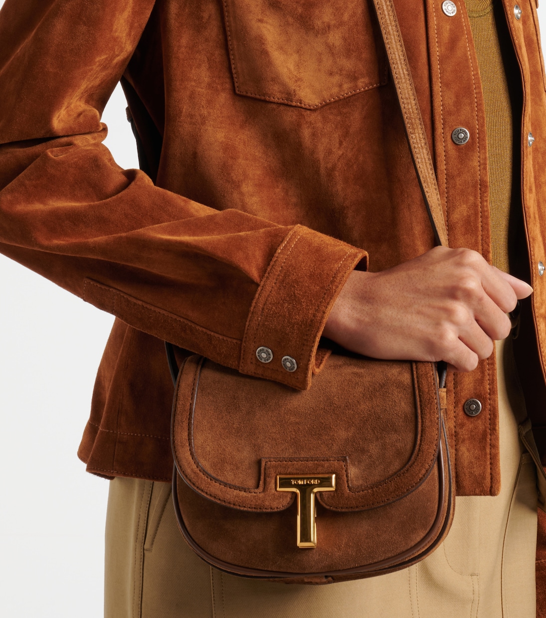 Borsa a spalla Wallis Mini in suede | Tom Ford