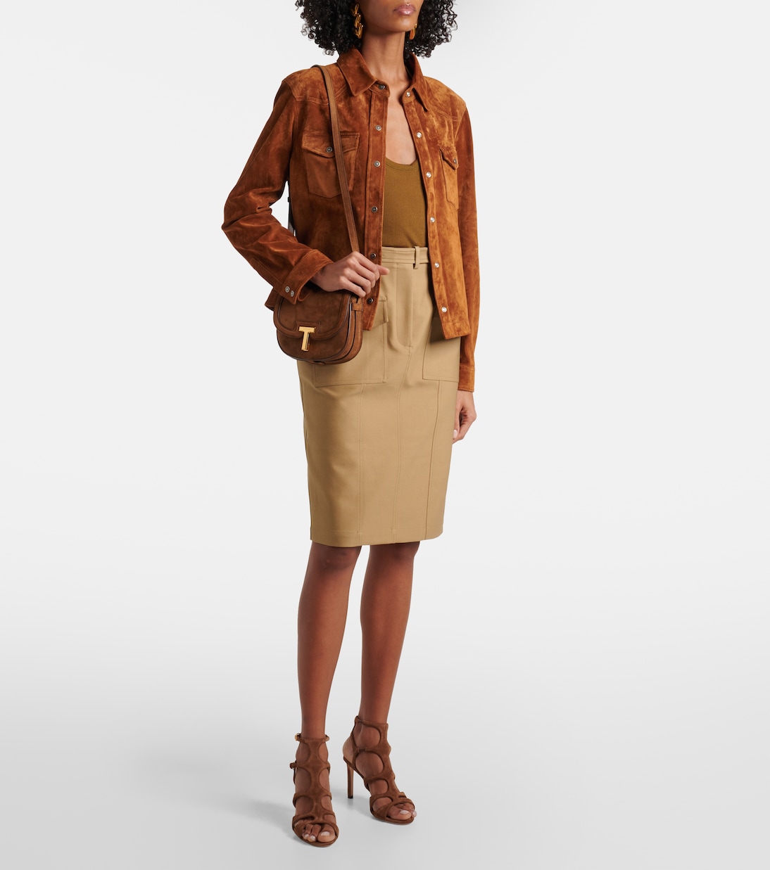 Borsa a spalla Wallis Mini in suede | Tom Ford