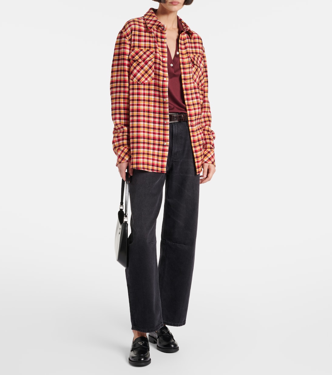 Chemise Time en cachemire à carreaux | God's True Cashmere