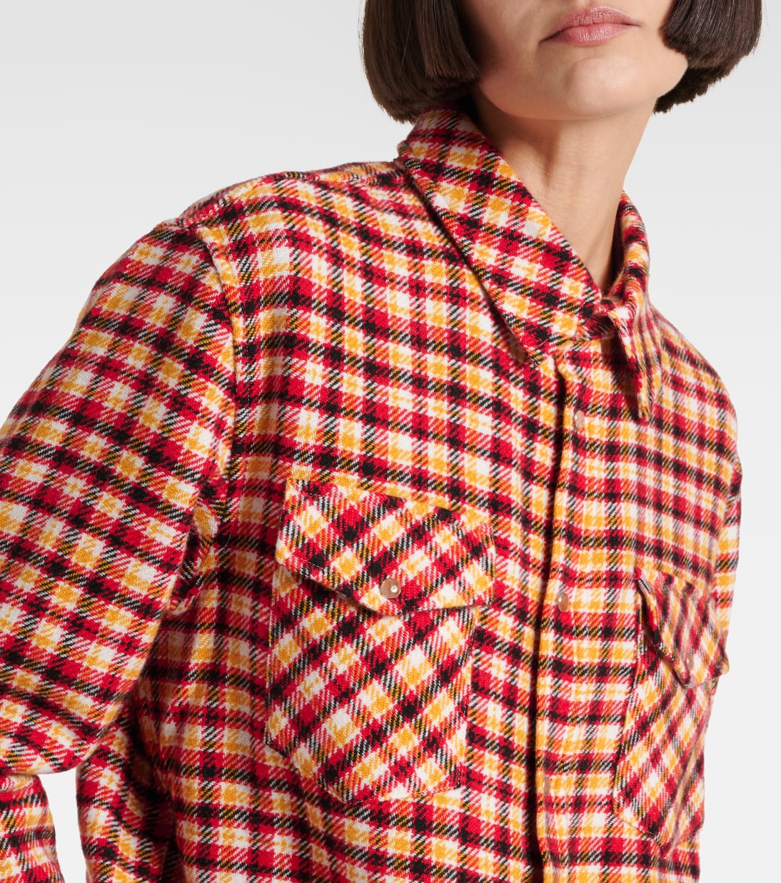 Chemise Time en cachemire à carreaux | God's True Cashmere