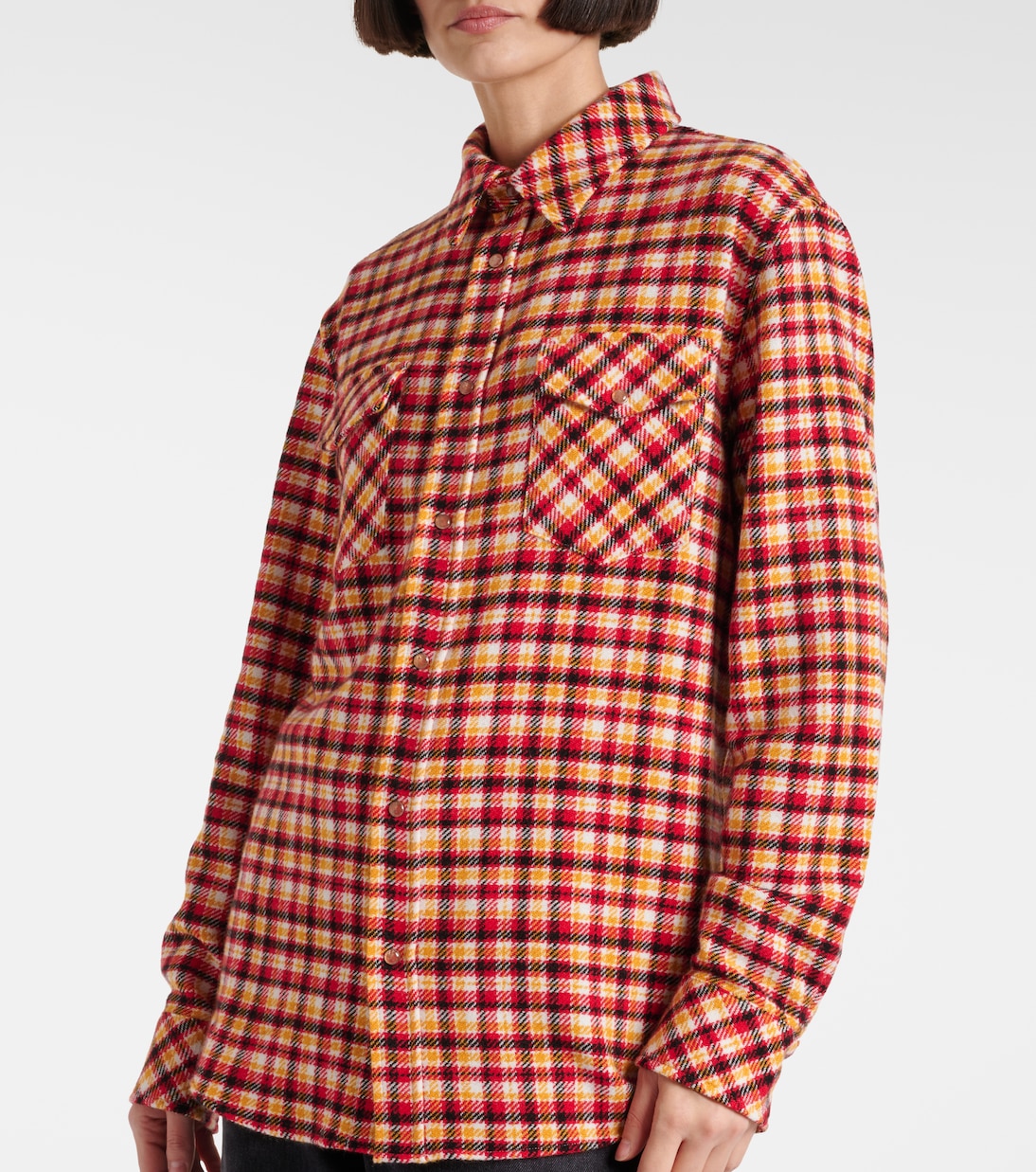 Chemise Time en cachemire à carreaux | God's True Cashmere