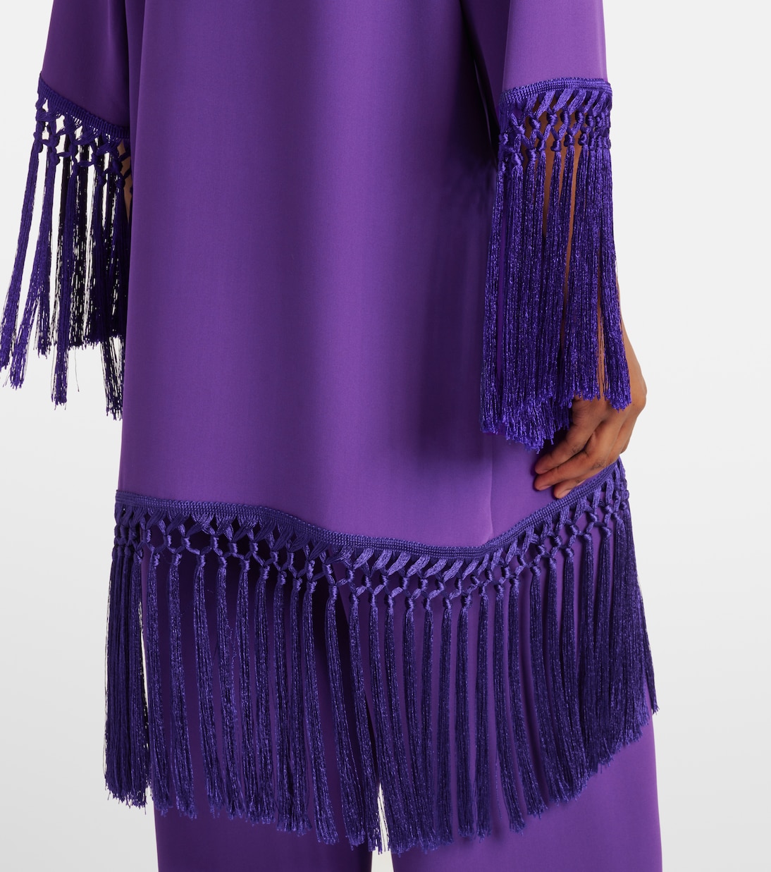 Abito corto in Cady Couture con frange | Valentino