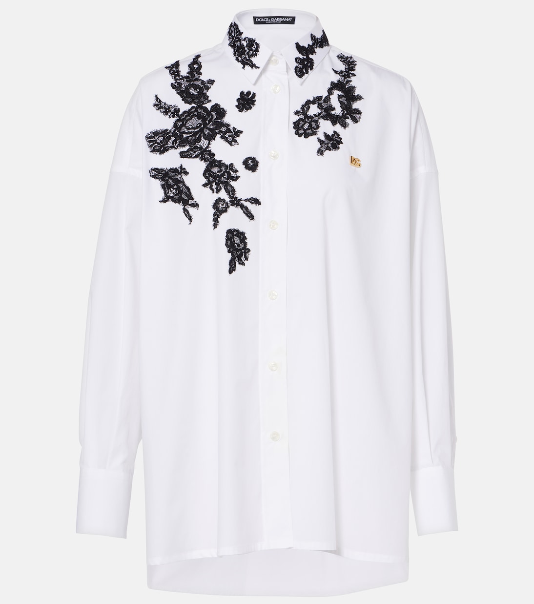 Hemd aus Baumwolle mit Spitze | Dolce&Gabbana