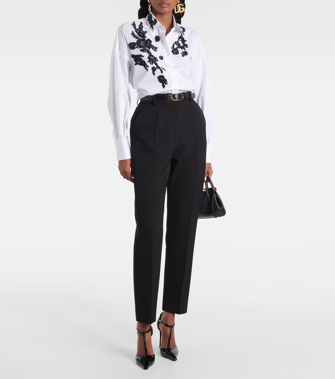 Hemd aus Baumwolle mit Spitze | Dolce&Gabbana