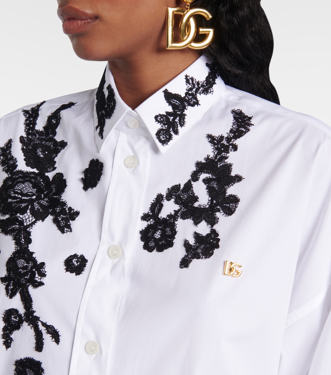 Hemd aus Baumwolle mit Spitze | Dolce&Gabbana