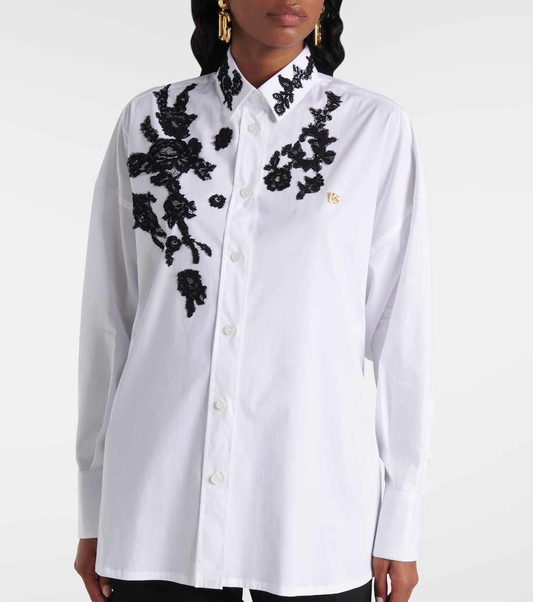 Hemd aus Baumwolle mit Spitze | Dolce&Gabbana