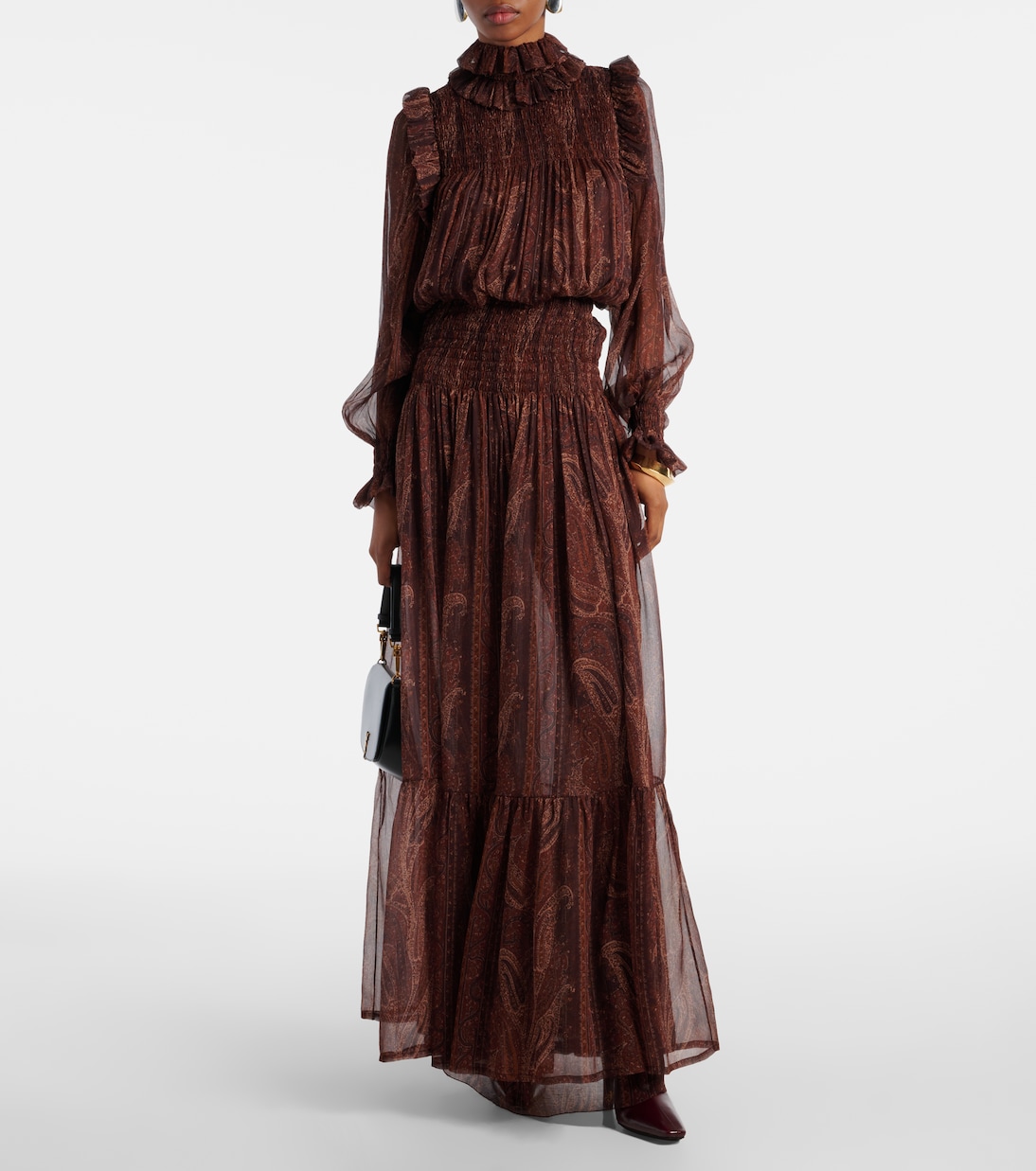 Abito lungo in seta | Saint Laurent